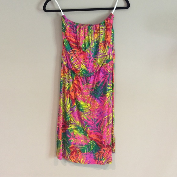 Multi color strapless dress