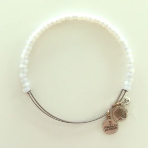 Alex & Ani (+) Energy white glass beaded bracelet