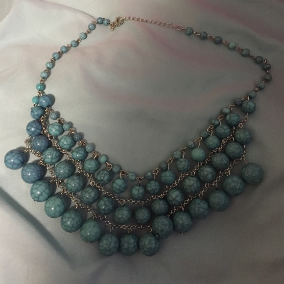 Faux turquoise statement necklace