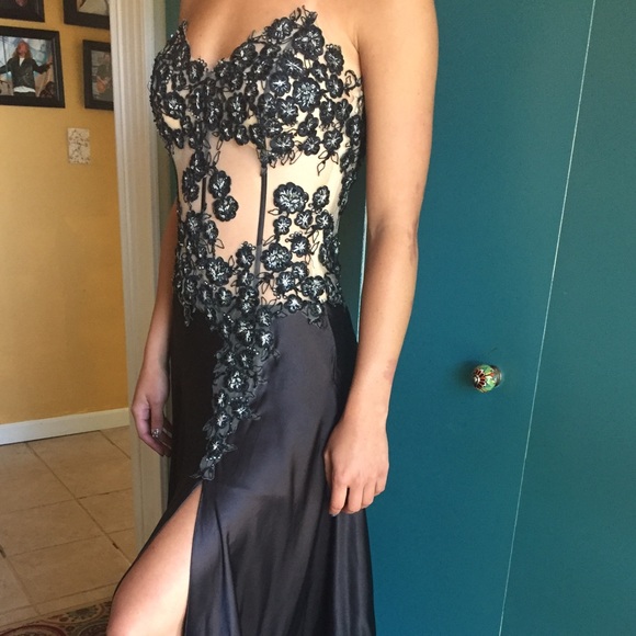 Embroidered prom dress