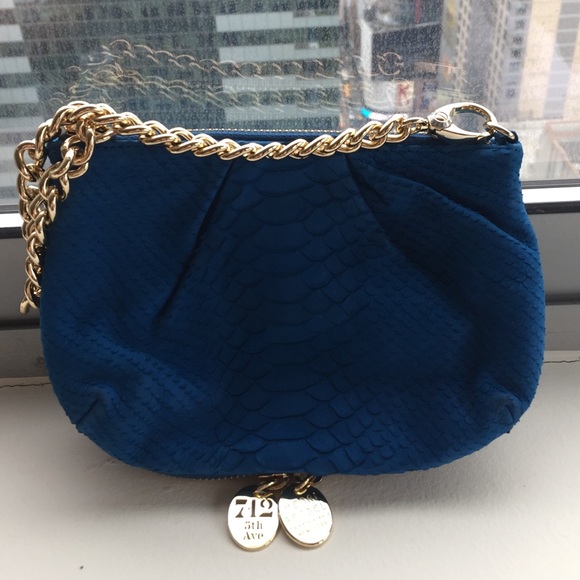 Henri Bendel royal blue clutch and wristlet