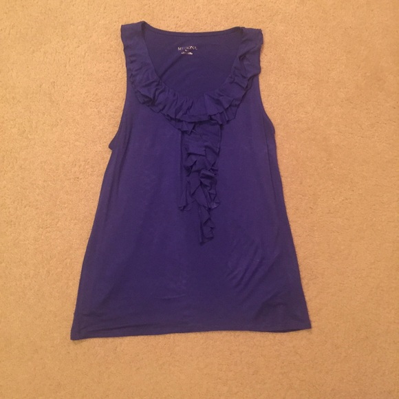 Cobalt blue ruffle tank