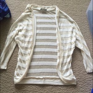 White and gold stripes cardigan