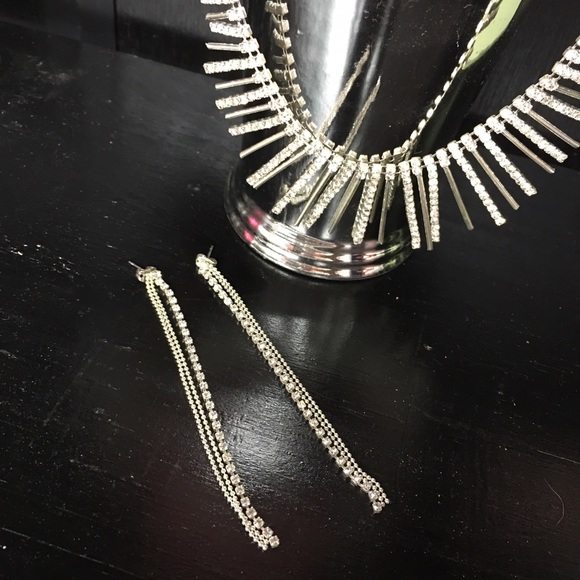 Crystal & Rhinestone Necklace/Earring Set - Picture 2 of 2
