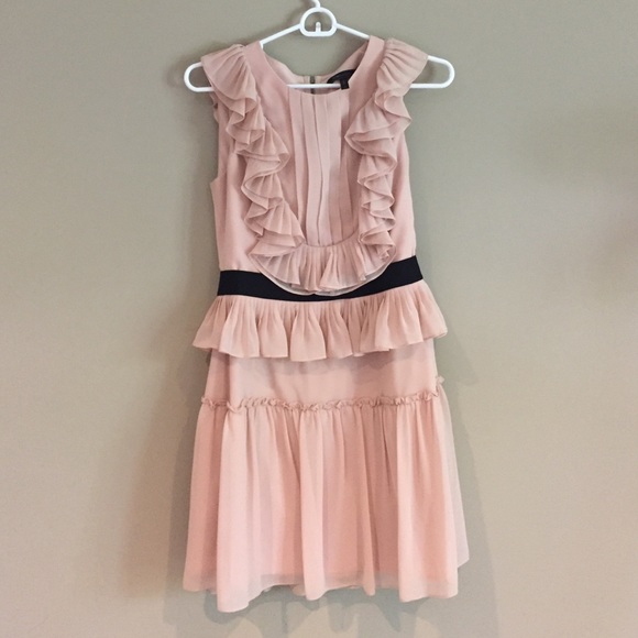 BCBG Max Azria pink ruffle dress