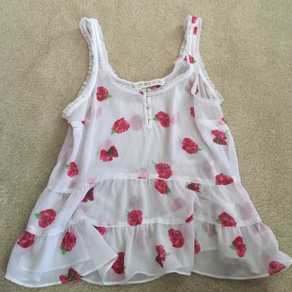 White Floral Tank Top