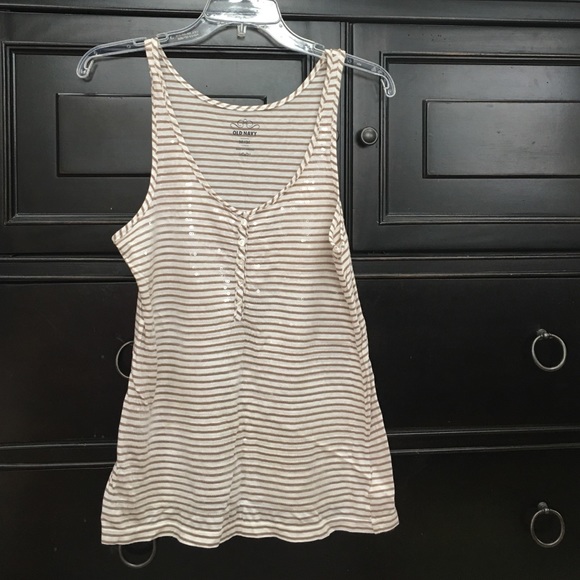 Old navy striped sequin tank medium
