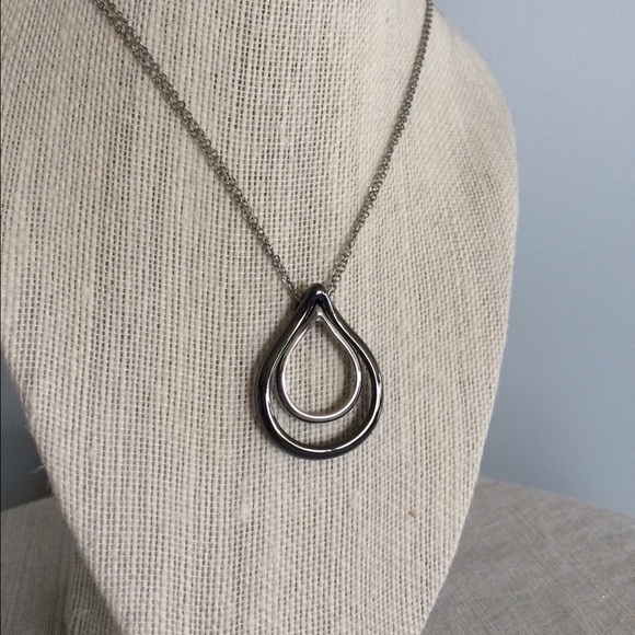 Lia Sophia black and silver pendant