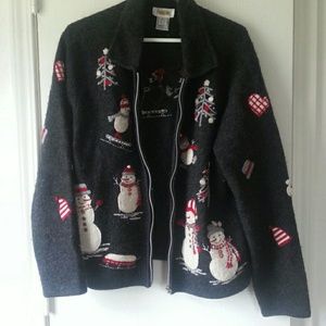 T albots 100 percent wool black sweater