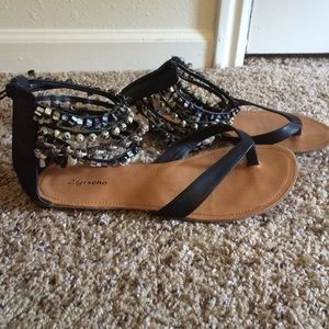Anklet embellished sandals