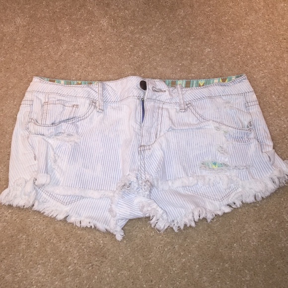 Striped roxy girls Jean shorts