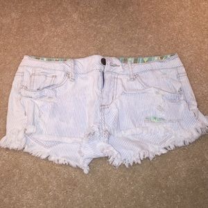 Striped roxy girls Jean shorts