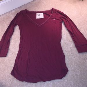 Red 3/4 sleeve Hollister shirt