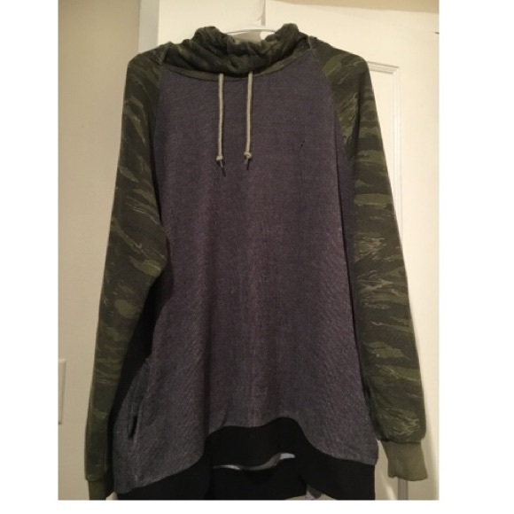 Hoodie in Olive Camo & Black Terry - Picture 2 of 4