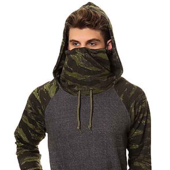 Hoodie in Olive Camo & Black Terry - Picture 4 of 4