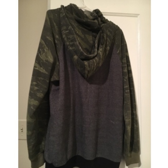 Hoodie in Olive Camo & Black Terry - Picture 3 of 4