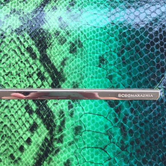 BCBG green python clutch - Picture 2 of 3