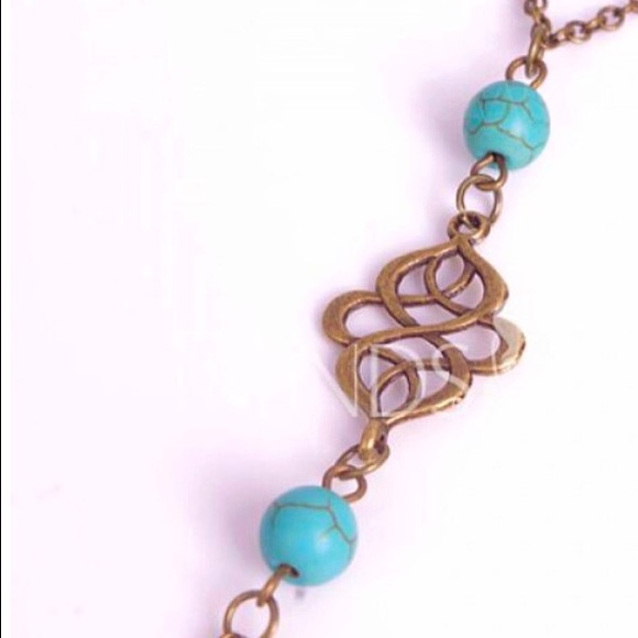 Pair Antique Gold Turquoise Toe Anklets sold - Picture 3 of 4