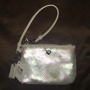 Coach Poppy Sequin Wristlet