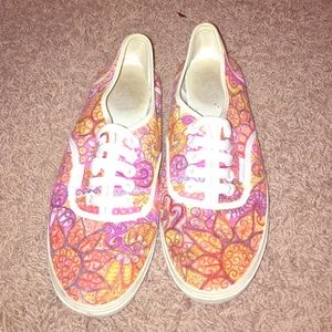 Custom white vans. Slightly worn