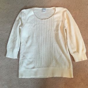 White Old Navy Sweater with crochet