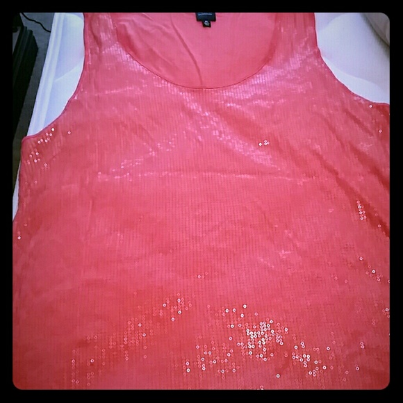 Coral sequined tank from Blue Saks Fifth Avenue