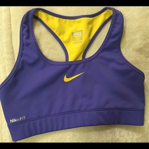 Purple Nike Pro sports bra