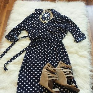 💥Flash Sale 💥Navy Polka Dot Dress