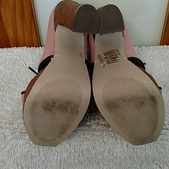Pink And Brown Platform heels - Picture 2 of 4