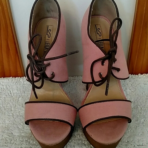 Pink And Brown Platform heels - Picture 3 of 4