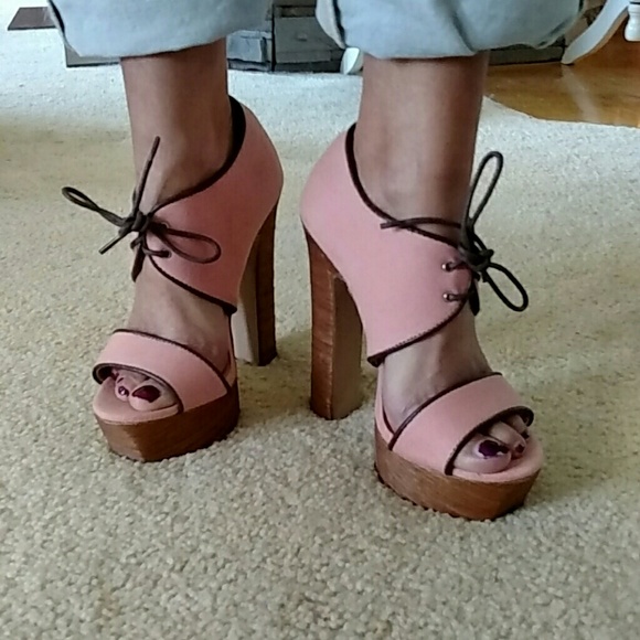 Pink And Brown Platform heels - Picture 4 of 4