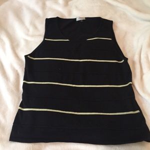 Tahari black shirt with stripes