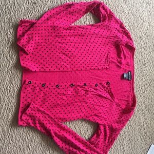 Pink polka dotted cardigan