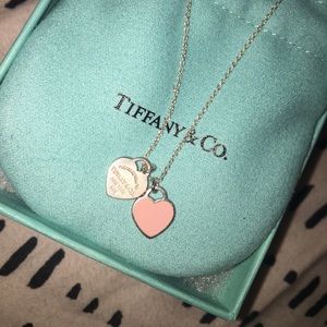 Tiffany & Co  double heart tag pendant