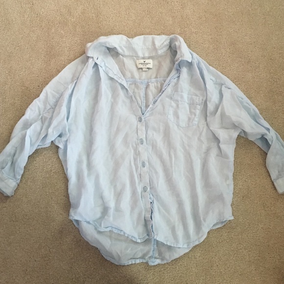 Light blue flowy blouse