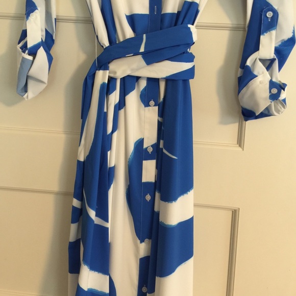 Alice and Olivia Blue and White Dress - Picture 3 of 4