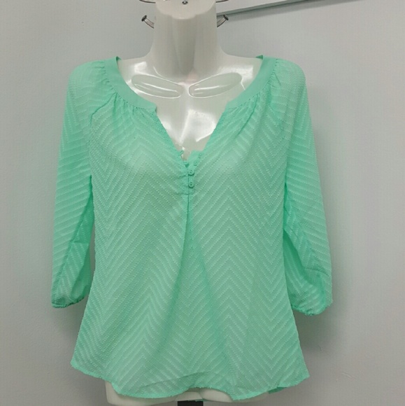 Mint Sheer Blouse! - Picture 1 of 4