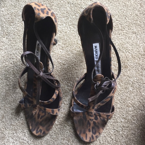 Manolo Blahnik leopard print heels - Picture 1 of 3