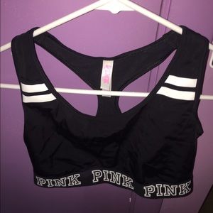 Black and white PINK sports bra