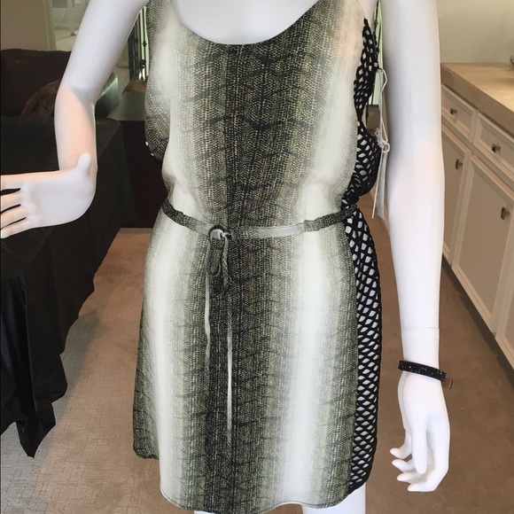Silk snake print dress