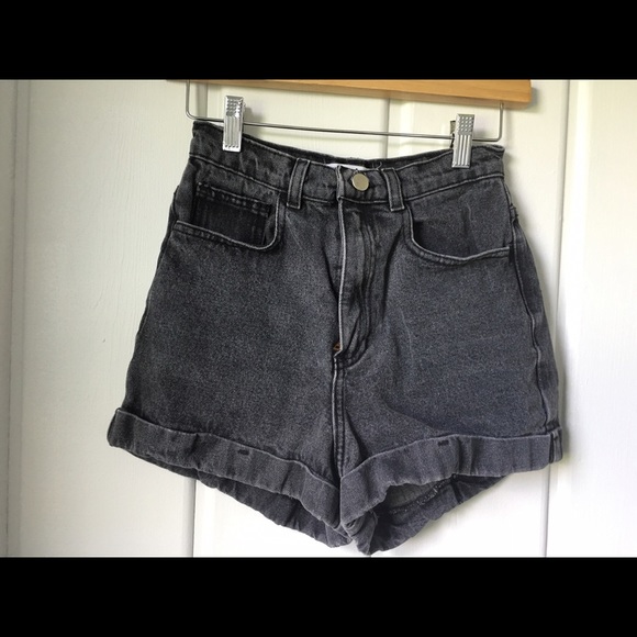 American Apparel High Waisted Black Jean Shorts