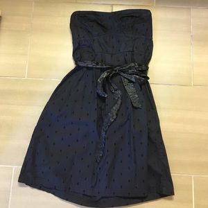 Navy blue strapless dress