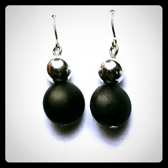 Black and silver earrings