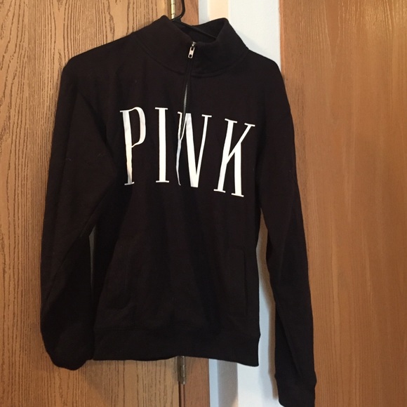 Pink, Pull over quarter zip sweater