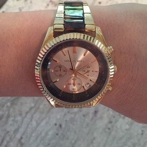 Michael Kors Women's Tortoise and Gold Tone Watch