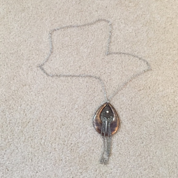 Silver chain with spike necklace