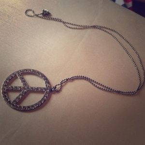 Reversible rhinestone necklace, long