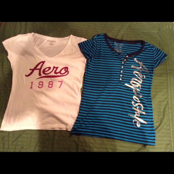 Aeropostale Cropped and Buttoned Tees - Picture 1 of 4