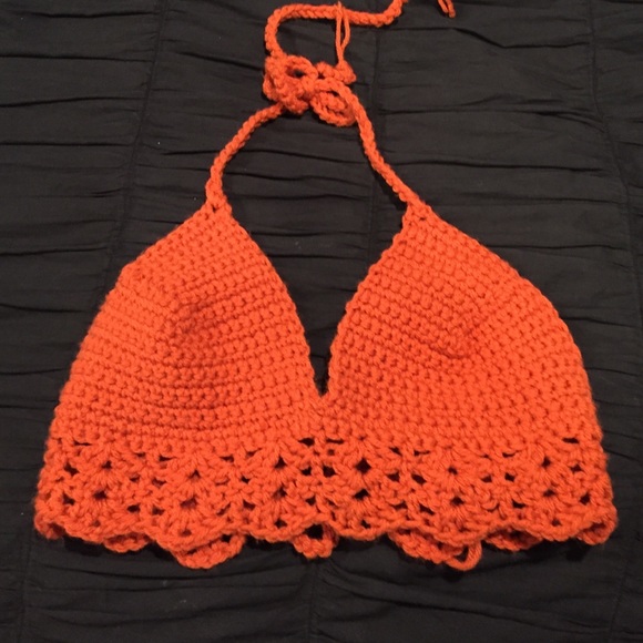 crochet burnt orange top