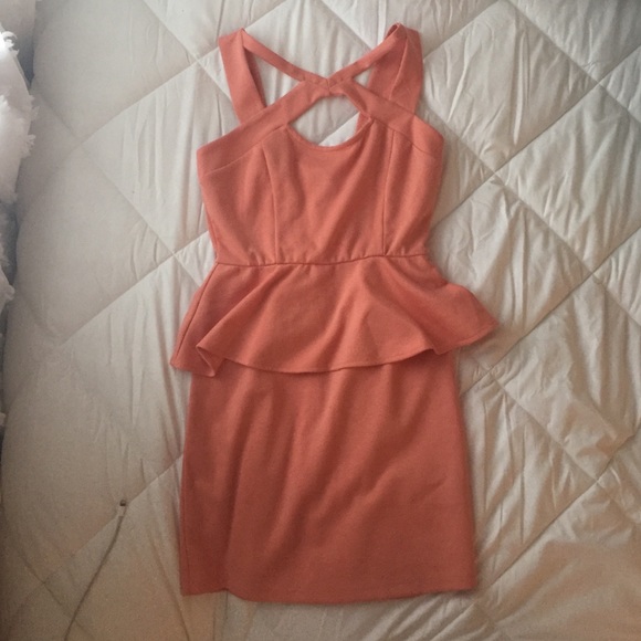 Coral Peplum Dress